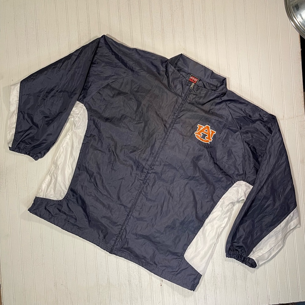 Genuine Stuff navy/white Auburn logo stadium/field packable, windbreaker poly XL